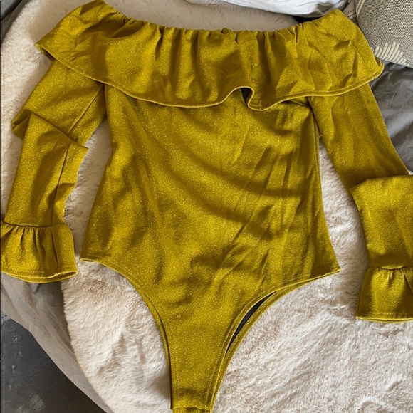 Endless Rose Ruffle Bodysuit in Golden Yellow - Picture 6 of 8